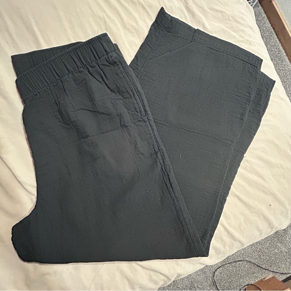 High-Waisted Crinkle Gauze Super Wide-Leg Pants